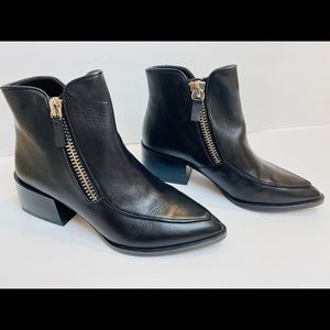 Zara Woman low  heel black booties  6